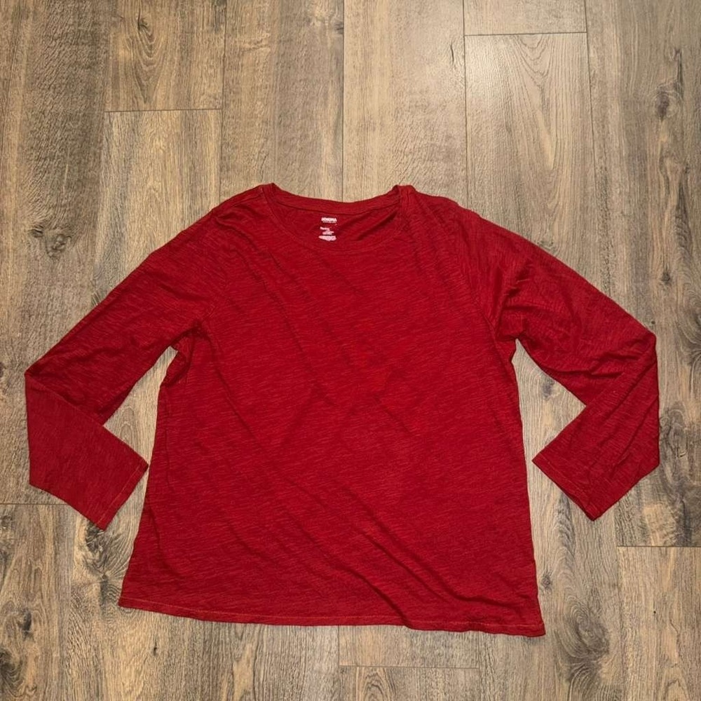 Sonoma Women's Size XL Everyday Tee Shirt Long Sleeves Red Exercise Yoga Casual